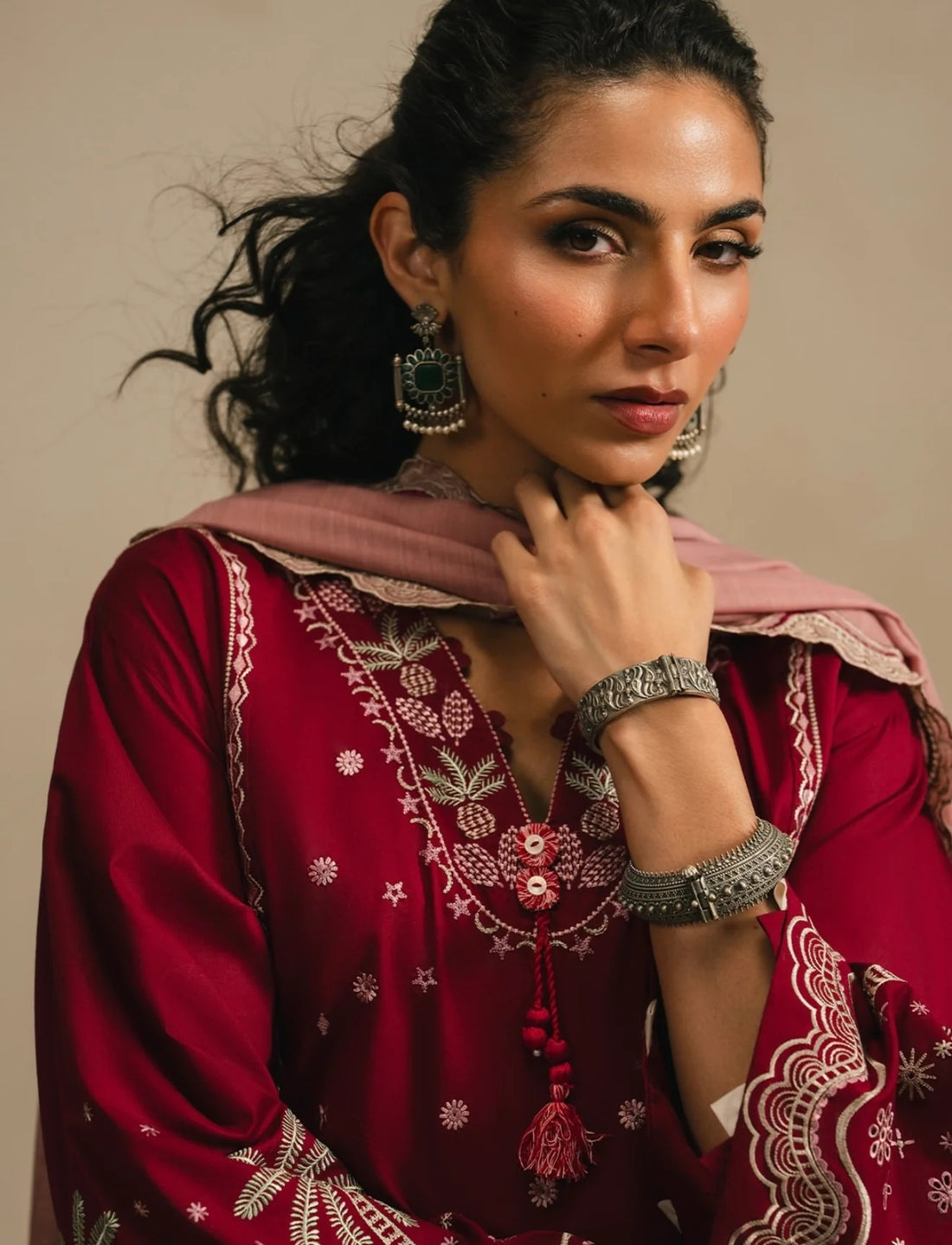 Gulali 3pc Embroidered Dress (Farshi Shalwar)