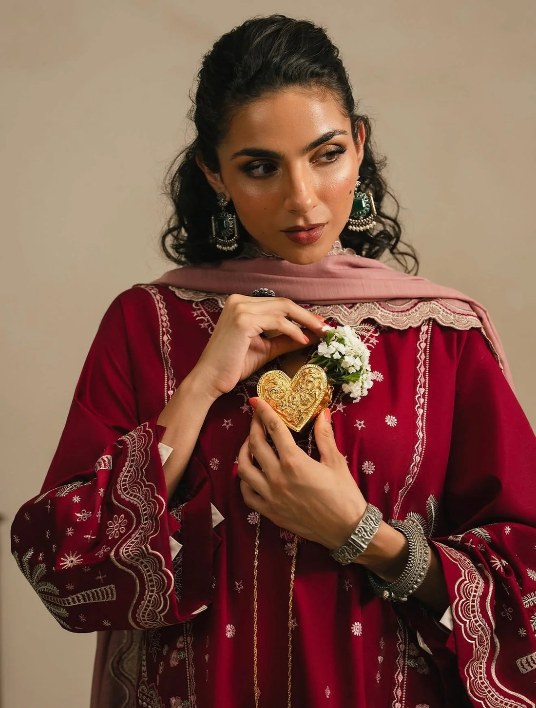 Gulali 3pc Embroidered Dress (Farshi Shalwar)